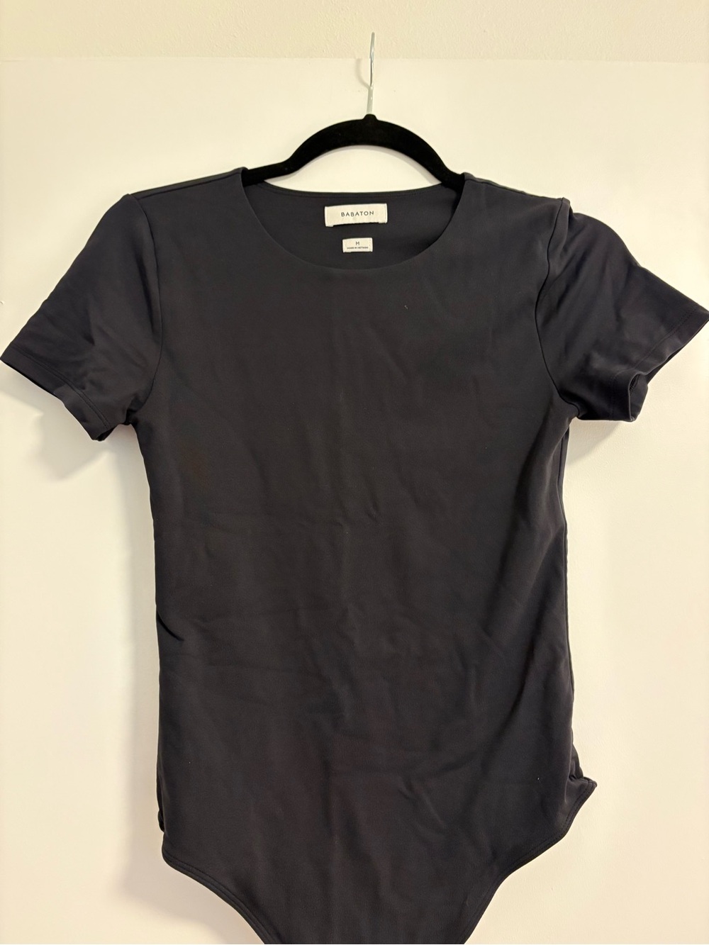 Babaton Black Short-Sleeve Crew Neck Bodysuit